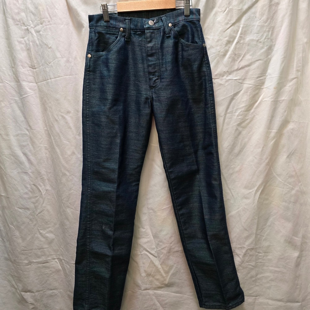 Wrangler Groovy Jeans VTG High Rise Straight Leg Denim 5x30 Trippy Teal Blue